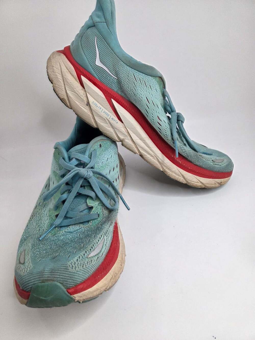 Hoka Clifton 8 Running Shoes Blue Red